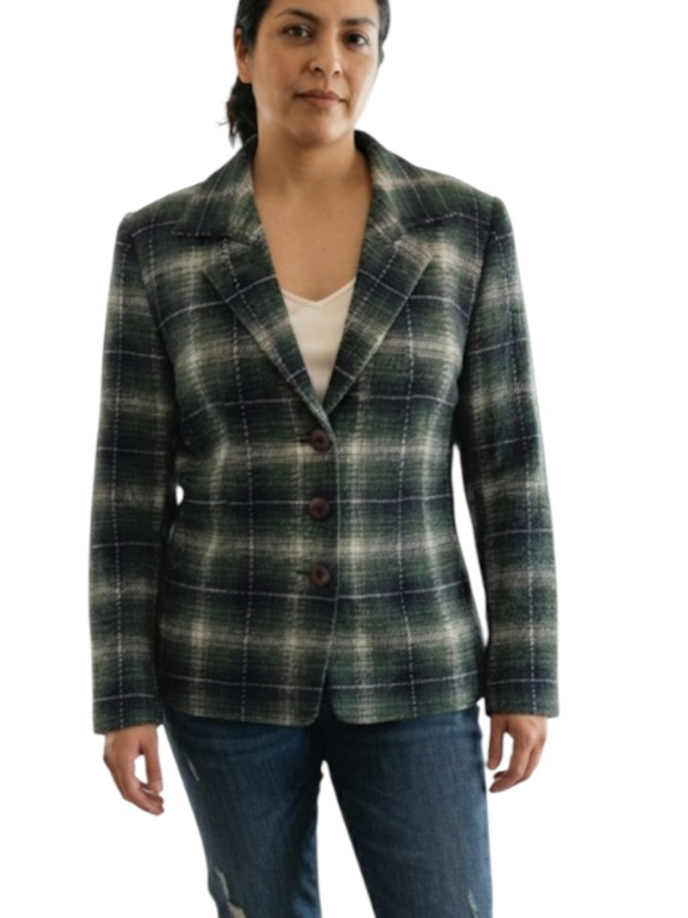 SAG Harbor Green Boucle Jacket Size 16